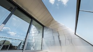 Алюминиевая кровля Система PREFALZ 47 Серая патина Prefa